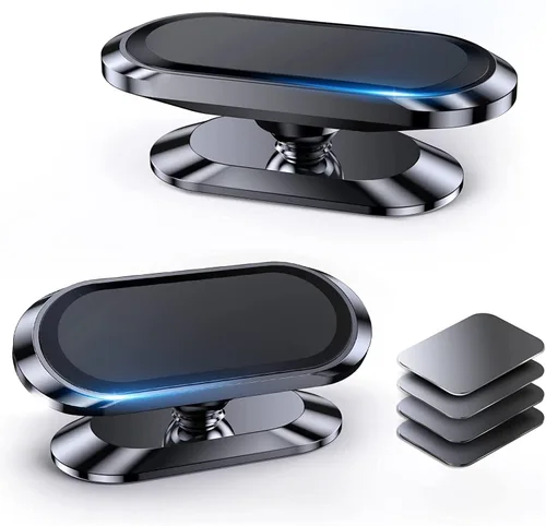 【Paquete de 2】 Soporte magnético para teléfono para automóvil, [imán súper fuerte] [con 4 placas de metal] Soporte magnético para iPhone para