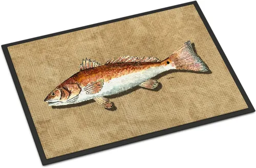 Miniatura 8 de Caroline's Treasures 8807MAT - Felpudo de 18 x 27 pulgadas, diseño de pez rojo, para interiores y exteriores, para entrada, antideslizante, lavable