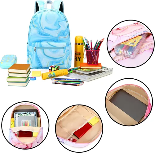 Miniatura 50 de LOIDOU Mochila para adolescentes y niñas, mochila escolar con lonchera y estuche para lápices, juego de bolsas escolares 3 en 1