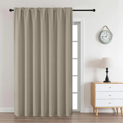 Miniatura 62 de CUCRAF - Cortinas opacas beige de 45 pulgadas, juego de 2 paneles con bolsillo para barra, cortinas para oscurecer dormitorios y sala de estar