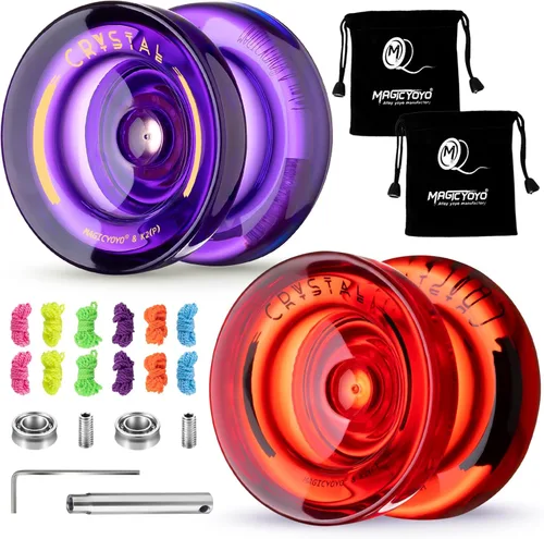 Miniatura 24 de MAGICYOYO K2 Yoyo Cristal Negro Profesional, Yoyo Sensible para Niños Principiantes con Rodamiento Extra No Sensible Yo Yo, Yoyo Pro de Plástico