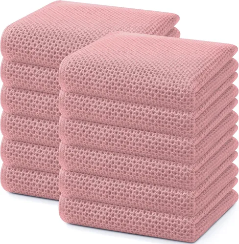 Miniatura 187 de Homaxy Paños de cocina de 100% algodón con tejido de gofre, ultra suaves, absorbentes, de secado rápido, 12 x 12 pulgadas, paquete de 6, amarillo