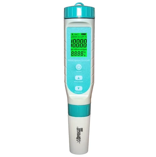 Medidor de calidad del agua de 7 en 1 con lápiz para piscinas, agua potable, acuarios hidropónicos, probador de cocina. Mide el agua según 7