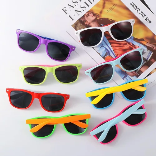 Miniatura 7 de Paquete de 36 lentes de sol de neón de 12 colores para fiestas de estilo retro de los años 80 para playa, piscina, carnaval, recuerdos de fiesta