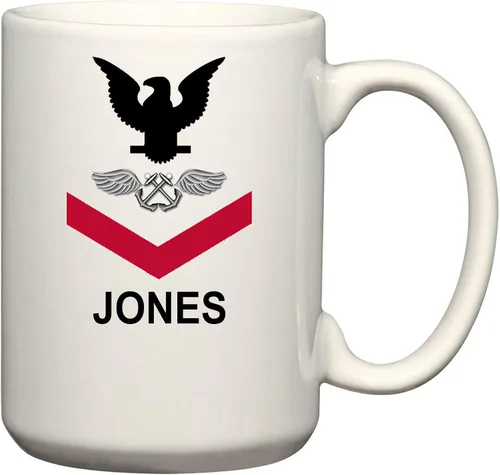 Miniatura 22 de Carpe Diem Designs Taza personalizable de la Armada de los Estados Unidos para café, cacao y tarros de masón, fabricados en los Estados Unidos.