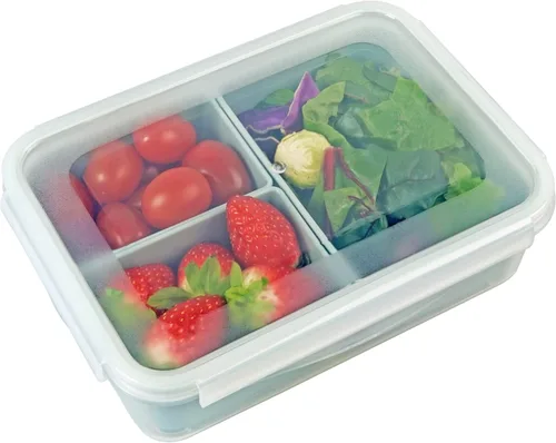 Miniatura 17 de carrotez Recipientes de almacenamiento de alimentos con 2 compartimentos removibles, recipientes para bocadillos con tapas herméticas, control