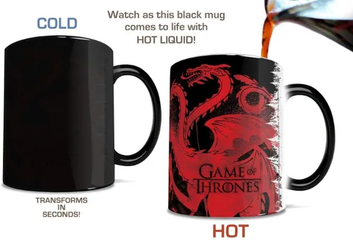 Miniatura 3 de Morphing Mugs Juego de Tronos – Drogon Battle – Una taza de cerámica que cambia de color de 11 oz – Imagen revelada cuando se añade líquido