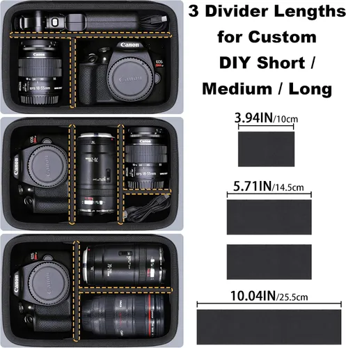 Miniatura 4 de co2CREA Funda para cámara compatible con Canon EOS Rebel T7 / T100 / R50 / R100 / R5 / R6 Mark II / 90D DSLR cámara con lente de 0.709-2.165 in