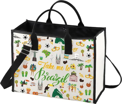 Miniatura 7 de LEVLO Brasil Cultura Viaje Cosméticos Bolsa Brasil Copa Mundial Recuerdo Regalo Llévame a Brasil Cremallera Bolsa Bolsa Para Viajero, Llévame a