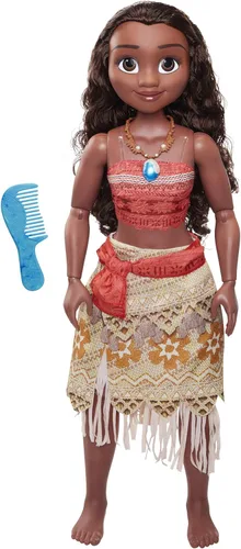 Muñeca Moana de Disney de 32 pulgadas de alto Playdate perfectamente posable, incluye peine para el pelo, muñeca de moda Moana Playdate, muñeca