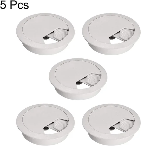 Miniatura 4 de uxcell Cubierta para agujero para cable, 2-3/8 pulgadas de plástico para escritorio, ojales para oficina, PC, organizador de cables, 5 unidades, Gris