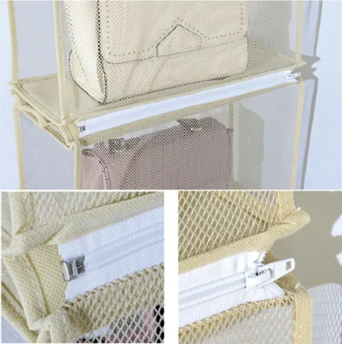 Miniatura 6 de Bolsa desmontable de 4 compartimentos para colgar bolsos, bolsa transparente para almacenamiento, armario, sistema de organización de ahorro