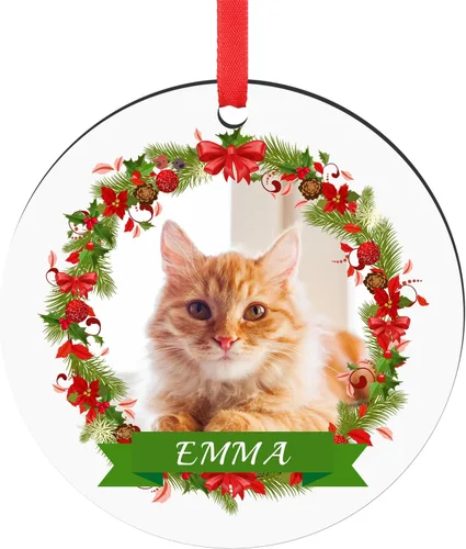 Miniatura 18 de Adornos de Navidad personalizados para la familia con foto - Adornos personalizados con foto y texto para árbol de Navidad 2025, decoración de árbol