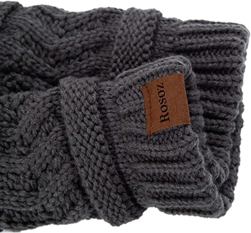 Miniatura 5 de Rosoz Gorro de cola de caballo para mujer, gorro cálido de invierno, suave, elástico, de punto trenzado, para moño alto