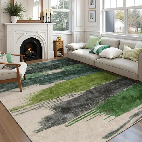 Miniatura 75 de Ciicool Alfombra de pasillo lavable de 2 x 6, alfombra moderna abstracta para pasillo, antideslizante, delgada, ligera, con estampado gris marino