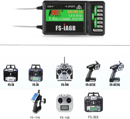 Miniatura 3 de HTLNUZD Flysky FS-iA6B con puerto iBus 2.4G 6CH PPM controlador de salida receptor para FS i4 i6S i6X i10 RC Car Drone Airplane Transmisor (2 piezas)
