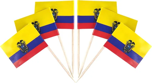 Miniatura 20 de QQSD Bandera de Albania palillo de dientes Albania Pequeña Bandera para cupcakes, 100