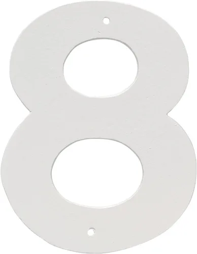 Miniatura 6 de Montague Metal Products HHN-4-W-0 Placa de aluminio para exteriores de 4 pulgadas, mediana, números de casa blanca