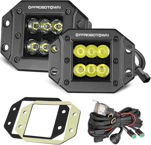 Miniatura 18 de Cápsulas LED de montaje empotrado, OFFROADTOWN de 5" y 12,000 lm, luz LED CREE para conducción, luz de respaldo y reversa, barra de luz empotrada