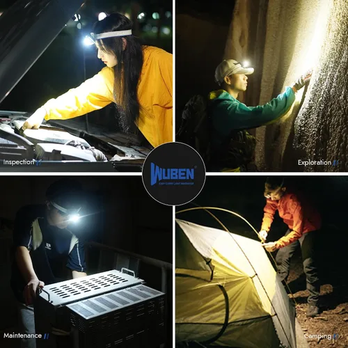 Miniatura 9 de WUBEN Linterna frontal LED H4 recargable, 800 lúmenes, linterna frontal súper brillante, linterna frontal impermeable IP68 con sensor de movimiento