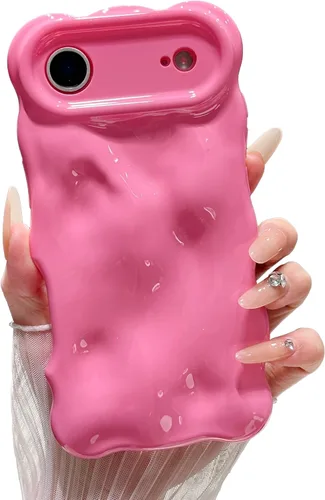Miniatura 95 de XIZYO Funda para iPhone 13 de 6.1 pulgadas, bonito patrón de ondas, estético, 3D, rizado, ondulado, chapado en purpurina, para mujeres y niñas, Azul
