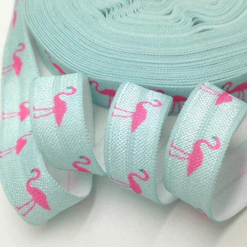 Miniatura 2 de Rollo de 10 yardas con estampado elástico plegable para cintas para el cabello, 5/8 FOE (abeja)