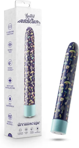 Miniatura 9 de Vibrador de arco iris Blush de 4 pulgadas de adicción limitada Psyche Power, 10 RumboTech potentes vibraciones ruborosas, sensación suave satinada