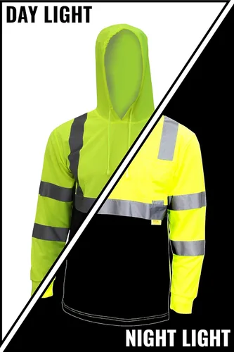 Miniatura 3 de New York Hi-Viz Workwear BFSH4511 - Camiseta de alta visibilidad clase 3, padres, Manga Larga Lima