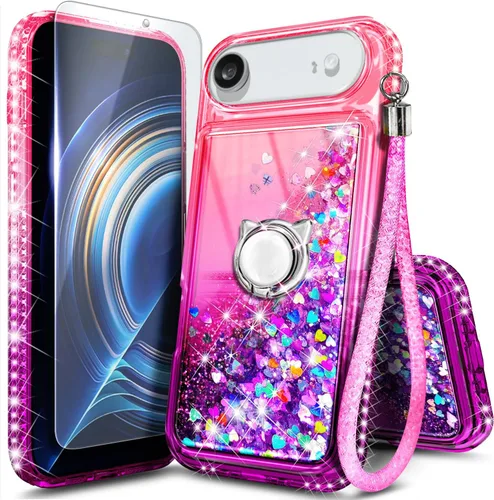 Miniatura 75 de NGB Diseñada para Funda de Teléfono iPhone 11, Morado/Azul Funda Bonita con Purpurina Líquida Brillante para Mujeres Niñas Niños con Protector