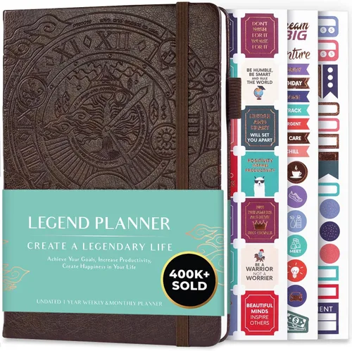 Miniatura 17 de Planificador Legend – planificador de vida semanal y mensual sin fecha para alcanzar tus objetivos y vivir feliz. Cuaderno organizador, diario
