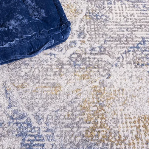 Miniatura 4 de SAFAVIEH Palma Collection - Alfombra de pasillo, 2 pies 2 pulgadas x 9 pies, color beige y azul, diseño geométrico, ideal para zonas de alto tráfico