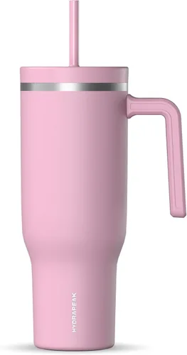 Miniatura 27 de Hydrapeak Voyager Vaso de 40 oz con Asa y Tapa con Pajita Botella de Agua Reutilizable de Acero Inoxidable Taza de Viaje Compatible con Portavasos