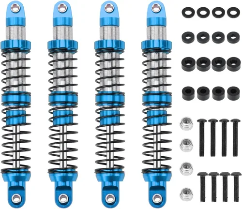 Miniatura 20 de RCAWD Amortiguadores de 80 mm 7075 Universales para actualizaciones de rastreador RC 1/10, amortiguadores RC con resorte para SCX10 I II III Pro Azul