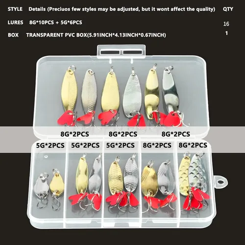 Miniatura 5 de DONQL Spoon Fishing Lures, Metal Fishing Spoon Lures Hard Baits Saltwater Fishing Lures Spinner Baits Fish Treble Hooks Tackle Salmon Bass
