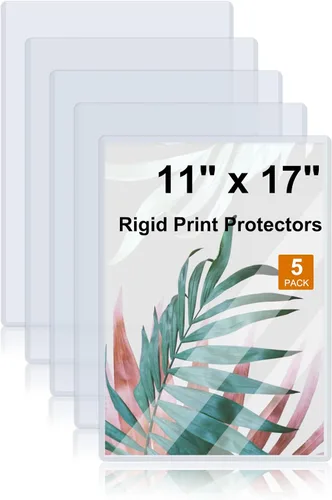 Miniatura 11 de Rainmae Paquete de 12 protectores rígidos de impresión de 8 x 10 pulgadas, protectores de hojas de páginas de plástico duro transparente, fundas