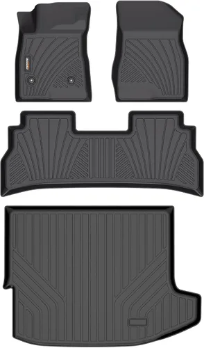 Miniatura 77 de Alfombrillas para todo tipo de clima y forro de carga para Volkswagen Atlas 2018-2025 (asiento de cubo de 6 pasajeros), juego completo de 3 filas