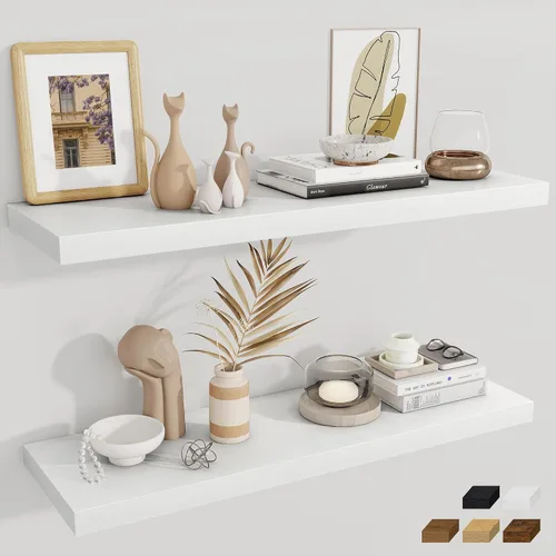 Miniatura 84 de Fun Memories Estantes flotantes de 12 pulgadas de profundidad, estantes de pared de madera de 16 x 12 pulgadas, estante de almacenamiento rústico