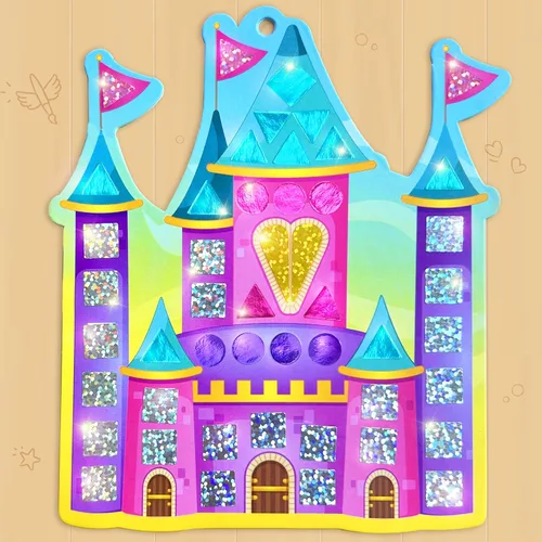 Miniatura 6 de Imagimake Mosaico de espejo - Princesa y unicornio 10 plantillas, más de 950 calcomanías Juego de arte de puntos de bricolaje Kits