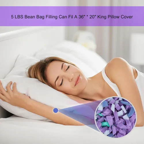 Miniatura 4 de Relleno de puf, relleno de espuma viscoelástica triturada de 5 libras para relleno de puf, relleno de espuma para almohada, camas de perro, sillas