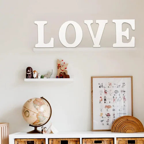 Miniatura 4 de AOCEAN Letras de madera grandes blancas de 10 pulgadas, letras de madera sin terminar para decoración de pared, letras decorativas de pie