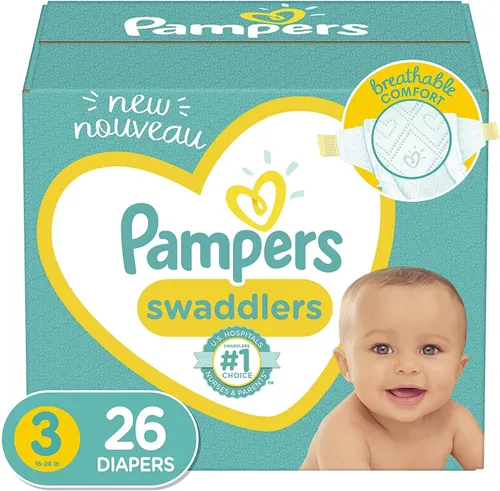 Miniatura 11 de Pañales para bebé, talla 3, 168 unidades – Pampers Swaddlers, suministro de un mes (el embalaje y las impresiones en los pañales pueden variar)