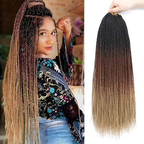 Miniatura 13 de Trenzas de Ganchillo Senegalesas Twist Cabello de Ganchillo 7 Paquetes Pre Enrollado Micro Trenzas Senegalesas Twist Cabello Trenzado Trenzas