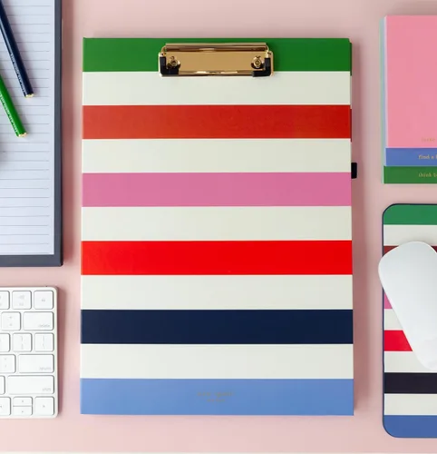 Miniatura 5 de kate spade new york Portapapeles de tapa dura con clip de perfil bajo, padfolio profesional incluye bloc de notas rayado, trabilla para bolígrafo