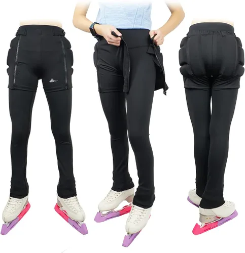 Skating Spirit Pantalones cortos acolchados con cremallera y cremallera, pantalones de protección para el coxis, cadera y glúteos, para patinaje,