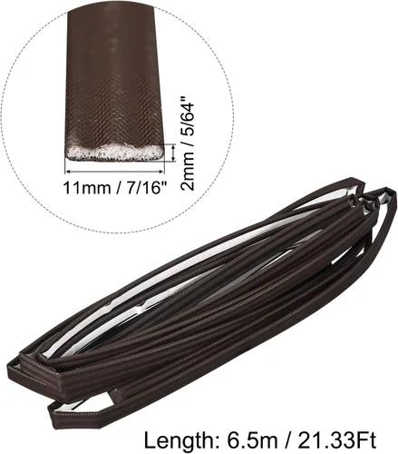 Miniatura 2 de uxcell Burlete para marco de puerta, 21 pies x 0.43 pulgadas, tira de espuma autoadhesiva para ventana, tira de espuma flexible insonorizada