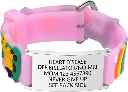 Miniatura 40 de Pulsera de Identificación Médica Personalizada para Niños - Pulsera de Identificación de Silicona Linda para Autismo Alergia Convulsiones