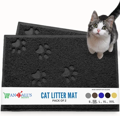 Miniatura 37 de Andalus Tapete Pequeño para Arena de Gatos, Paquete de 1 - Impermeable, Antideslizante y Fácil de Limpiar, Tapete para Caja de Arena de Gatos
