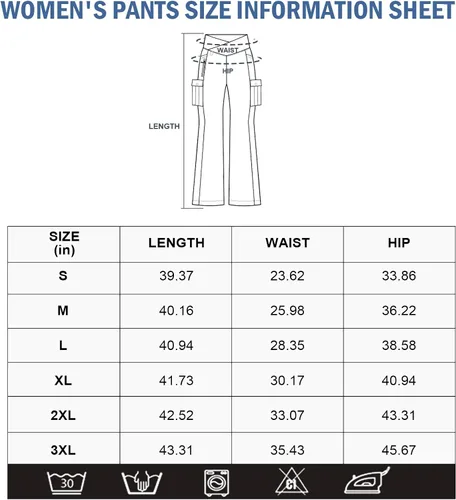 Miniatura 6 de Leggings acampanados de yoga para mujer, cintura alta, pantalones casuales de yoga, leggings de entrenamiento, con 6 bolsillos, pantalones de yoga