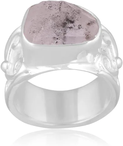 Miniatura 18 de Anillo trenzado de plata esterlina 925 con piedras preciosas crudas para mujer, joyería hecha a mano
