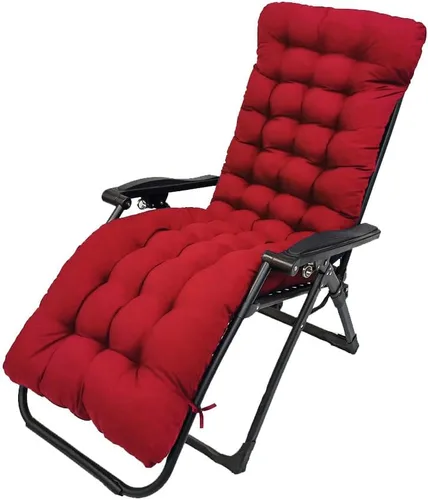 Miniatura 9 de BOOMSHY Cojines para silla de sol, cojín de tumbona de 67 pulgadas, colchón con respaldo antideslizante y funda elástica para jardín, exterior, Café
